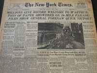 1951 APRIL 21 NEW YORK TIMES - MILLIONS GIVE RECORD WELCOME TO M'ARTHUR- NT 5844