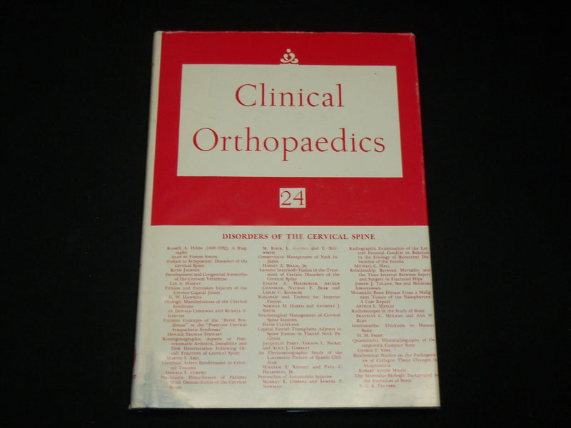 1962 CLINICAL ORTHOPAEDICS NO. 24 HARDCOVER BOOK BY ANTHONY DEPALMA - KD 6417