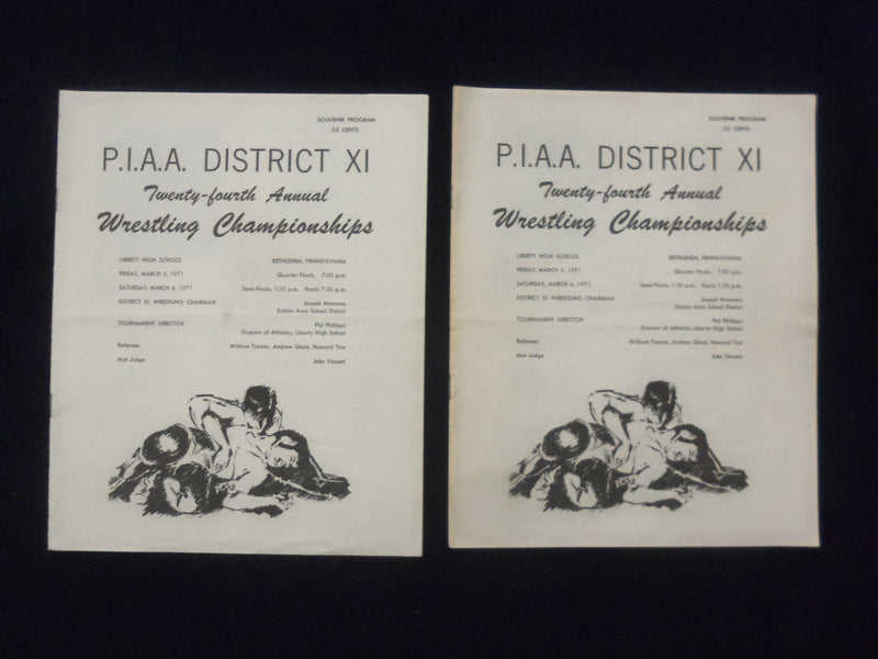 1971-1977 P.I.A.A. WRESTLING CHAMPIONSHIP PROGRAMS - LOT OF 9 - O 2136O