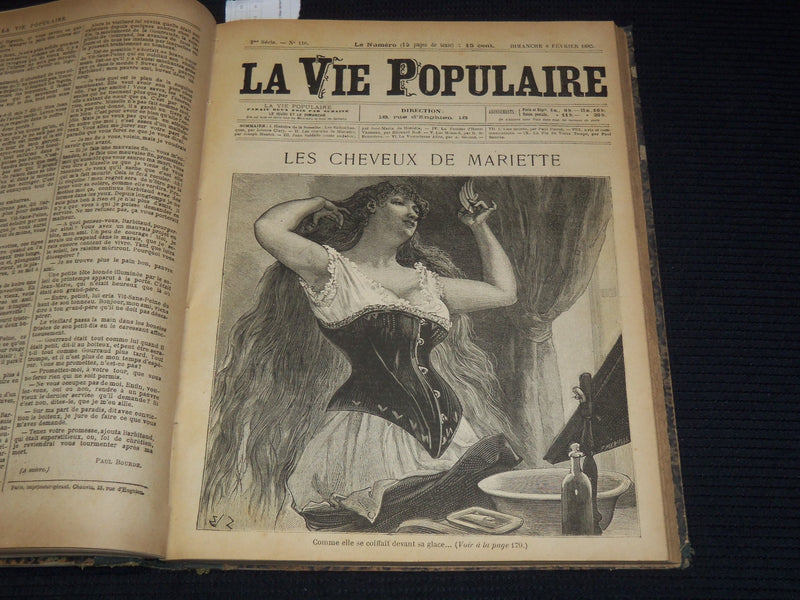 1885 JANUARY-MARCH LA VIE POPULAIRE FRENCH MAGAZINE BOUND VOLUME - R 89A
