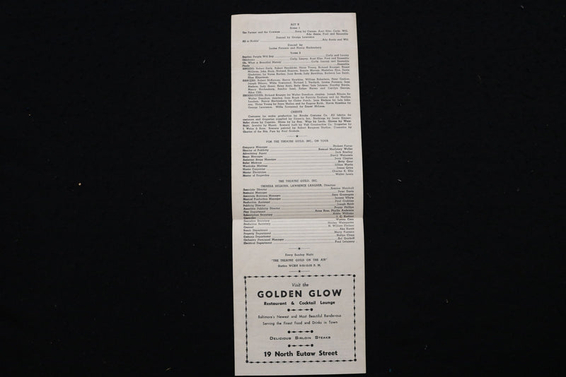 1945-1946 FORD'S THEATRE PROGRAMS - LOT OF 5 - BALTIMORE - K 2821