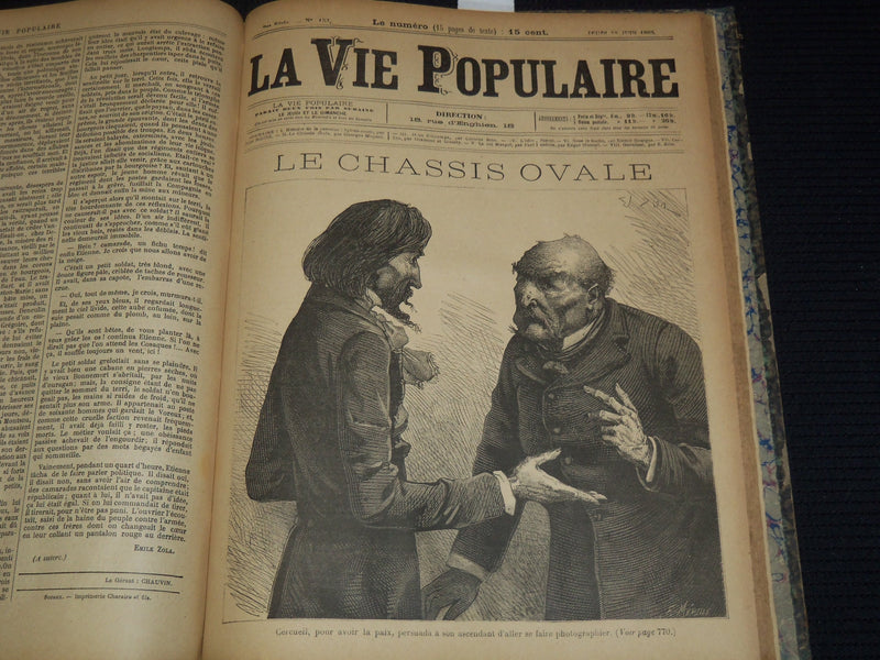 1885 APRIL-JUNE LA VIE POPULAIRE FRENCH MAGAZINE BOUND VOLUME - ZOLA - R 89C