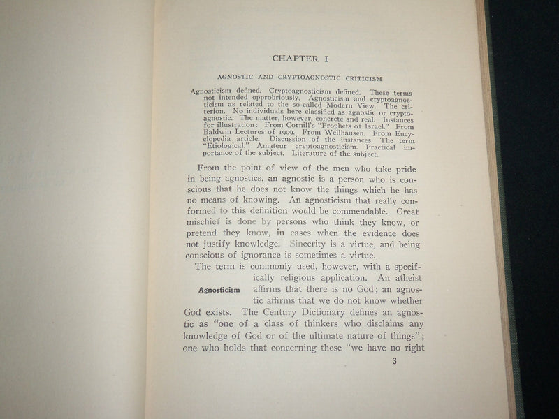 1911 REASONABLE BIBLICAL CRITICISM HARDCOVER BOOK BY WILLIS J. BEECHER - KD 6615