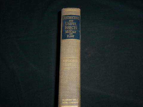 1939 DESTRUCTIVE AND USEFUL INSECTS HARDCOVER BOOK BY C. L. METCALF - KD 7016