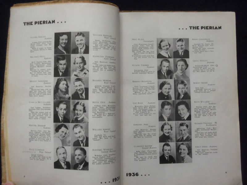 1936 PIERIAN MORTON HIGH SCHOOL YEARBOOK - RICHMOND, INDIANA - YB 1926H