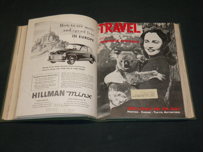 1953 JANUARY-DECEMBER TRAVEL MAGAZINE BOUND VOLUME - GREAT COVERS - KD 5997