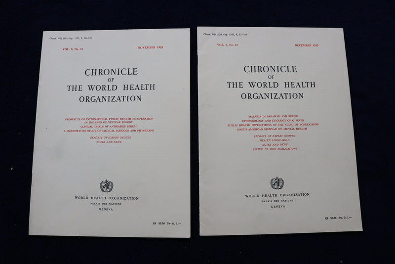 1955-1958 CHRONICLE OF THE WORLD HEALTH ORGANIZATION - LOT OF 15 - O 3360