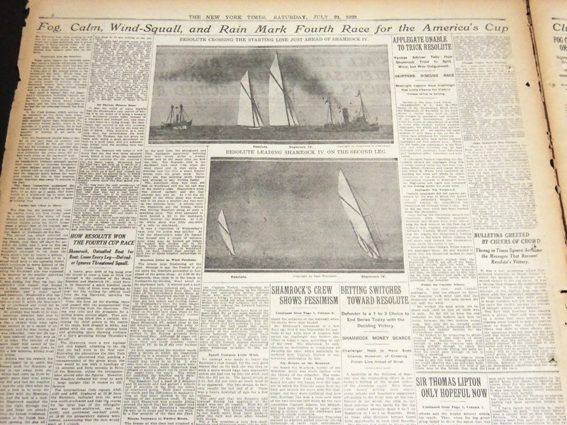 1920 JULY 24 NEW YORK TIMES - RESOLUTE LEADS ALL THE WAY WINS - NT 7125