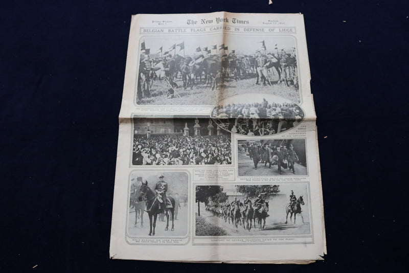 1914 AUGUST 23 NEW YORK TIMES PICTURE SECTION - BELGIAN BATTLE FLAGS - NP 8881