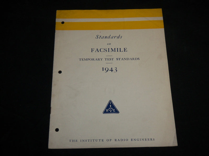 1943 TEMPORARY TEST STANDARDS ON FACSIMILE RADIO MAGAZINE- J 6671