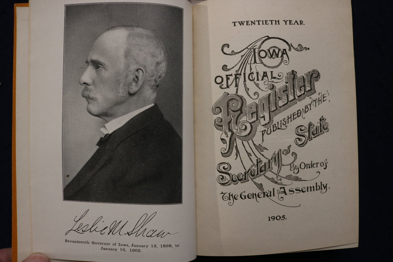 1905 IOWA OFFICIAL REGISTER - HARDCOVER BOOK - K 1774