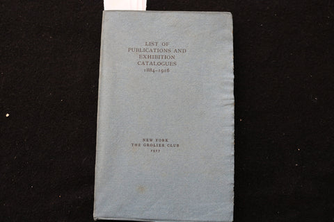 1917 LIST OF PUBLICATIONS AND EXHIBITION CATALOGUES 1884-1916 -SOFTCOVER- K 2235