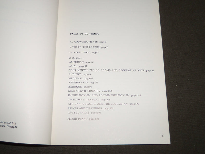 1970 MINNEAPOLIS INSTITUTE OF ARTS GUIDE TO THE GALLERIES CATALOG - KD 5116