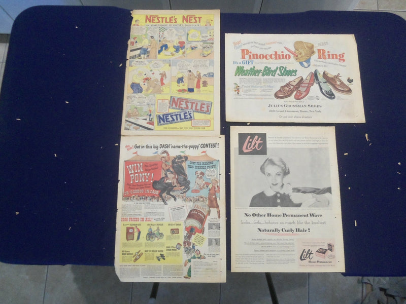 1930'S-1940 COLOR COMICS FULL PAGE ADS - LOT OF 68 - NP 5270