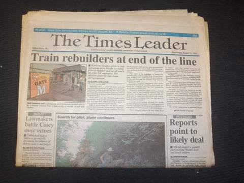 1991 AUG 14 WILKES-BARRE TIMES LEADER - MORRISON KNUDSEN END OF LINE - NP 7526