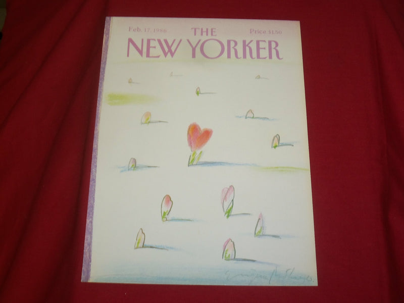 1986 FEBRUARY 17 NEW YORKER MAGAZINE FRONT COVER ONLY - GREAT ART FOR FRAMING