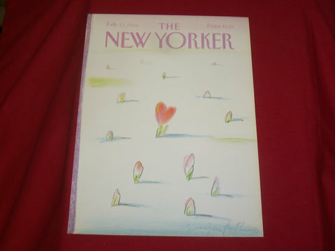 1986 FEBRUARY 17 NEW YORKER MAGAZINE FRONT COVER ONLY - GREAT ART FOR FRAMING