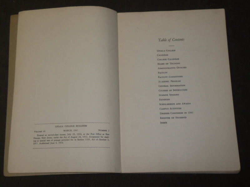1947-1948 UPSALA COLLEGE BULLETINS LOT OF 2 - EAST ORANGE NEW JERSEY - KD 5197