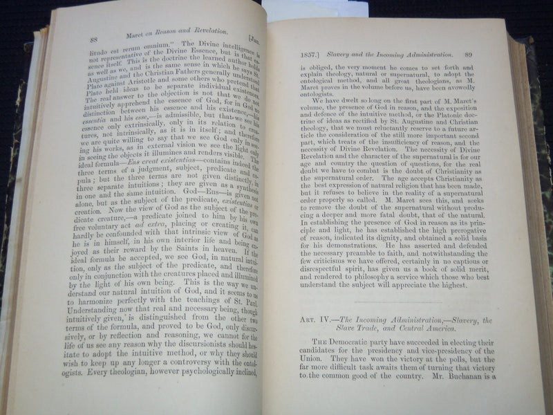 1857 BROWNSON'S QUARTERLY REVIEW MAGAZINE BOUND VOLUME NO. 2 - KD 7808