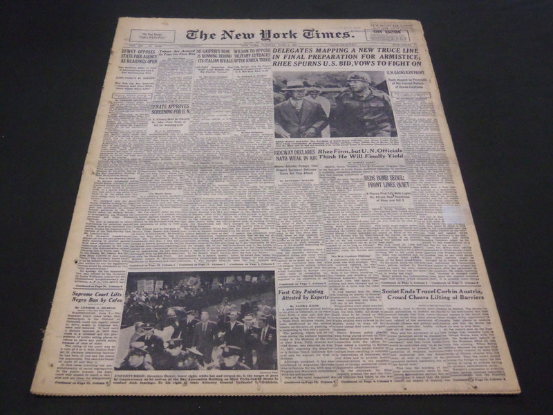 1953 JUNE 9 NEW YORK TIMES - RHEE VOWS TO FIGHT ON - NT 4443