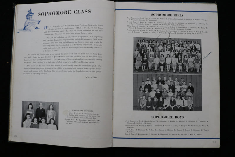 1946 TOM TOM OWEGO FREE ACADEMY YEARBOOK - OWEGO NEW YORK - HARDCOVER - YB 3482