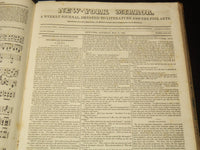1838-1839 NEW YORK MIRROR AND LADIES GAZETTE BOUND VOLUME - ENGRAVINGS - R 89R