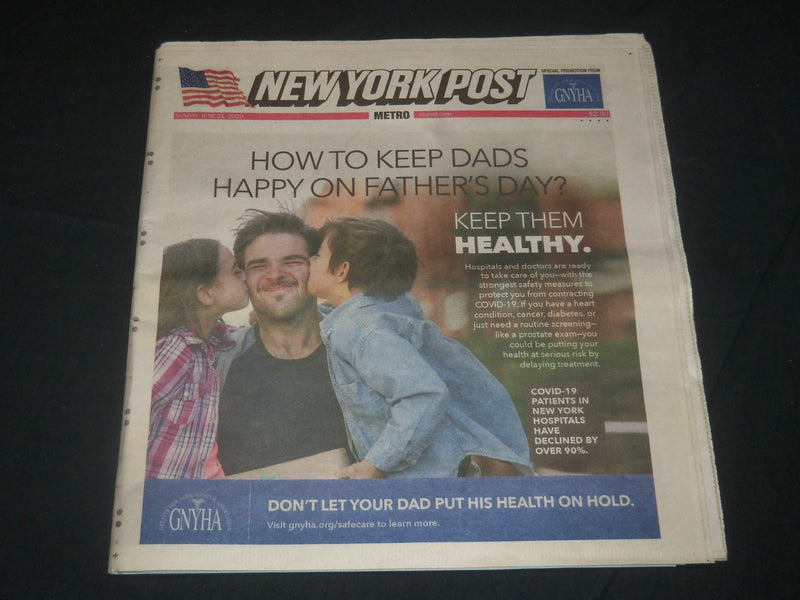 2020 JUNE 21 NEW YORK POST NEWSPAPER - HOW TO KEEP DADS HAPPY ON FATHER'S DAY