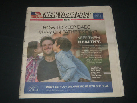 2020 JUNE 21 NEW YORK POST NEWSPAPER - HOW TO KEEP DADS HAPPY ON FATHER'S DAY