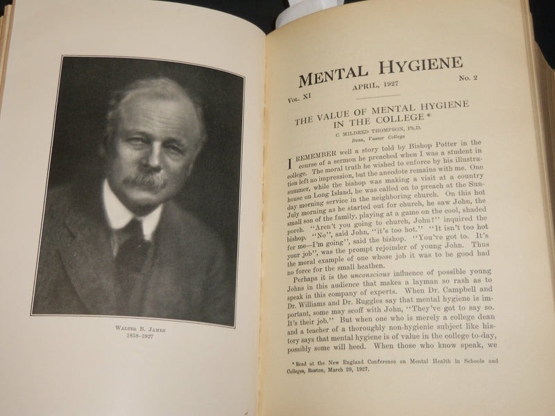 1927 MENTAL HYGIENE QUARTERLY MAGAZINE BOUND VOLUME NO. 11 - SIGNED - KD 2756W