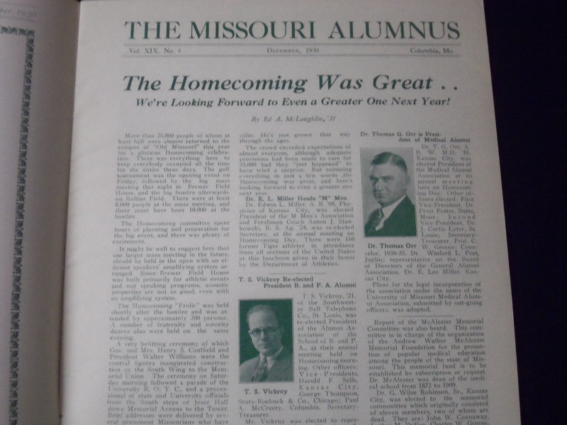 1930 DECEMBER THE MISSOURI ALUMNUS MAGAZINE - NICE PHOTOS - CHRISTMAS - J 1223
