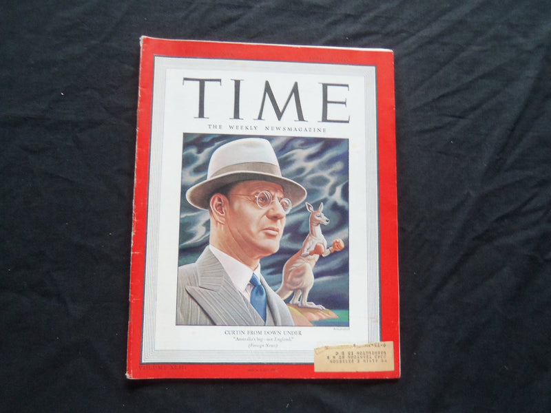 1944 APRIL 24 TIME MAGAZINE - JOHN CURTIN FROM DOWN UNDER - T 913