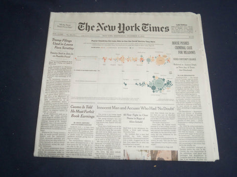 2021 DECEMBER 15 NEW YORK TIMES - HOUSE PUSHES CRIMINAL CASER FOR MARK MEADOWS