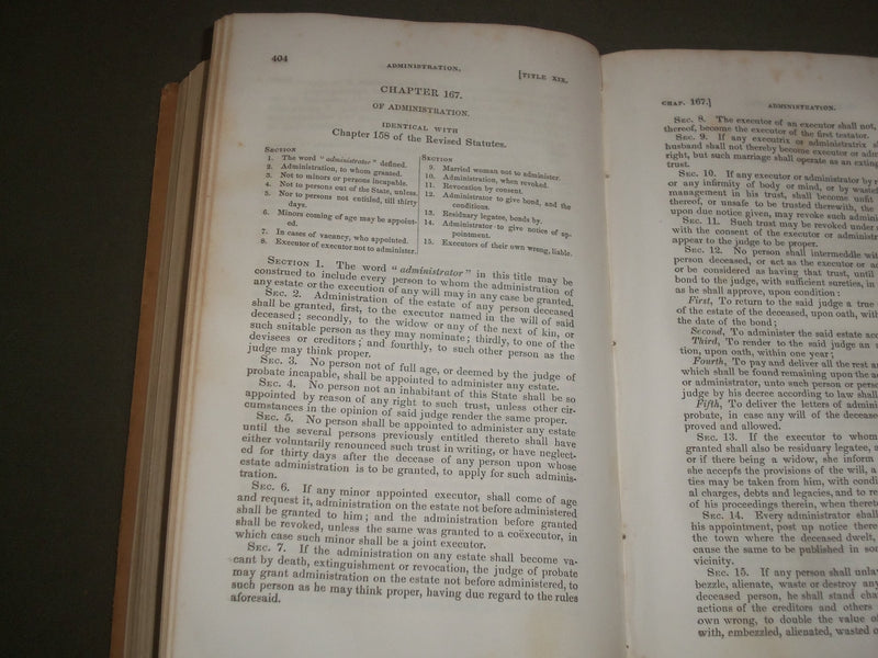 1854 COMPILED STATUTES OF THE STATE OF NEW HAMPSHIRE SECOND EDITION - KD 4637