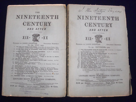 1909-1911 THE NINETEENTH CENTURY & AFTER PERIODICAL LOT OF 5 - NICE ADS - O 2912
