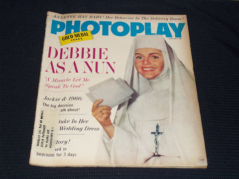 1966 JANUARY PHOTOPLAY MAGAZINE - DEBBIE REYNOLDS FRONT COVER - E 16609