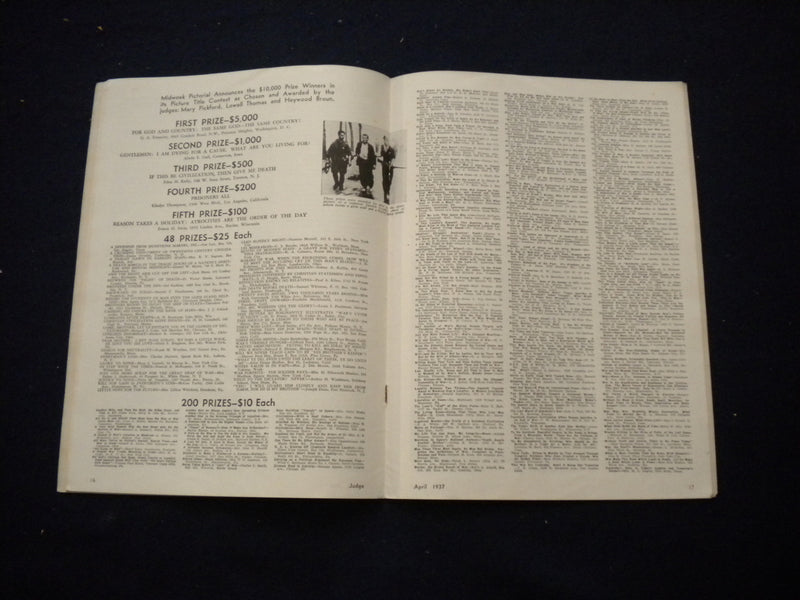 1937 APRIL JUDGE MAGAZINE - BEAUTIFUL WOMAN BEING PHOTOGRAPHED - B 439E