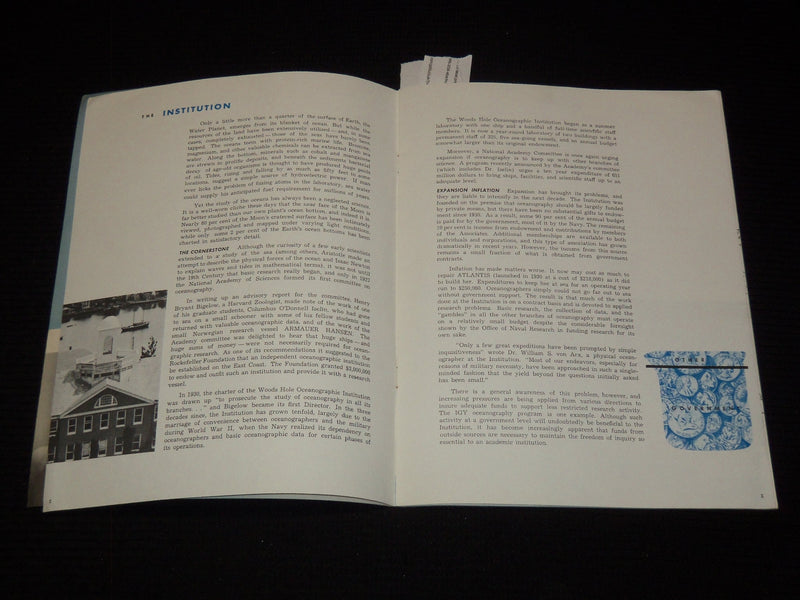 1960'S RESEARCH IN THE SEA BOOKLET -WOODS HOLE OCEANOGRAPHIC INSTITUTION- K 1047