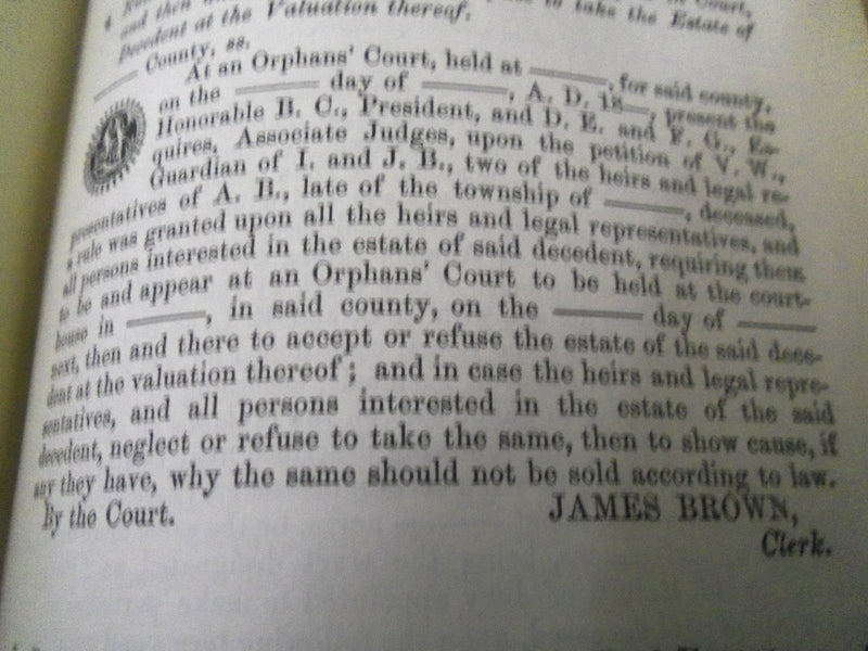 1866 A BOOK OF FORMS BY JAMES D. DUNLAP - COURT PRACTICES - 4TH EDITION- KD 2106