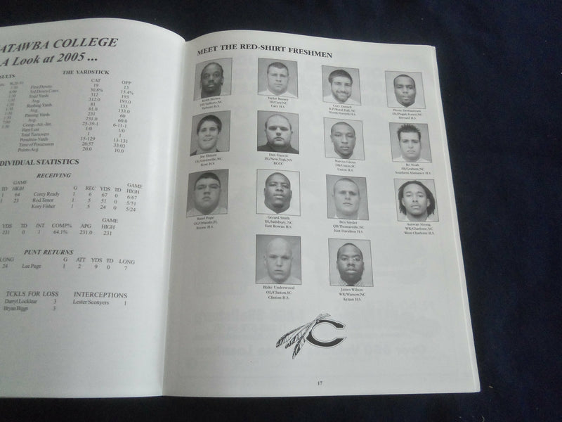 2005 SEP 3 FOOTBALL PROGRAM - CATAWBA COLLEGE VS LIVINGSTONE COLLEGE - SP 1217L