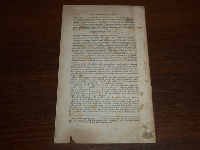 1840 DECEMBER 15 COMMON SCHOOL JOURNAL MAGAZINE - BOSTON - K 1214