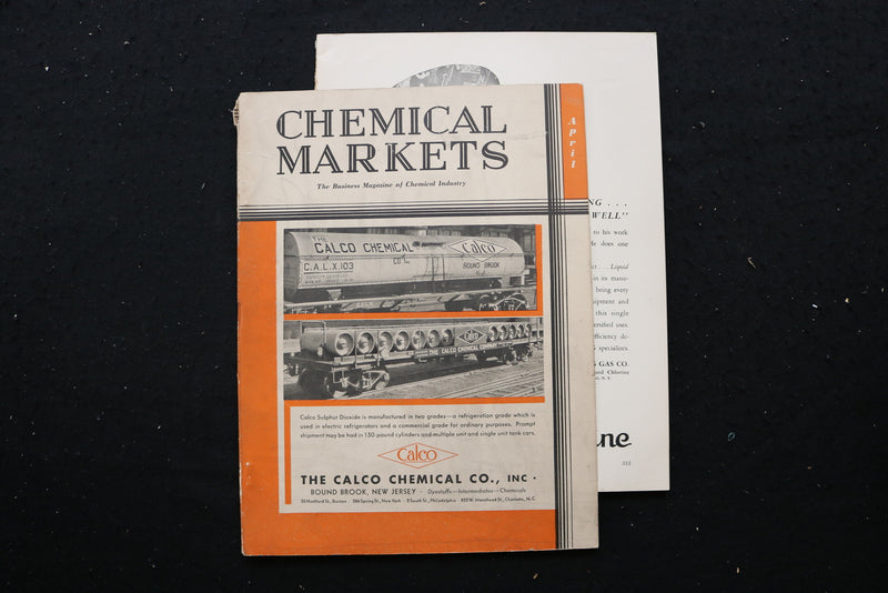 1932 APRIL CHEMICAL MARKETS MAGAZINE - CALCO CHEMICAL COMPANY COVER - SP 4190B