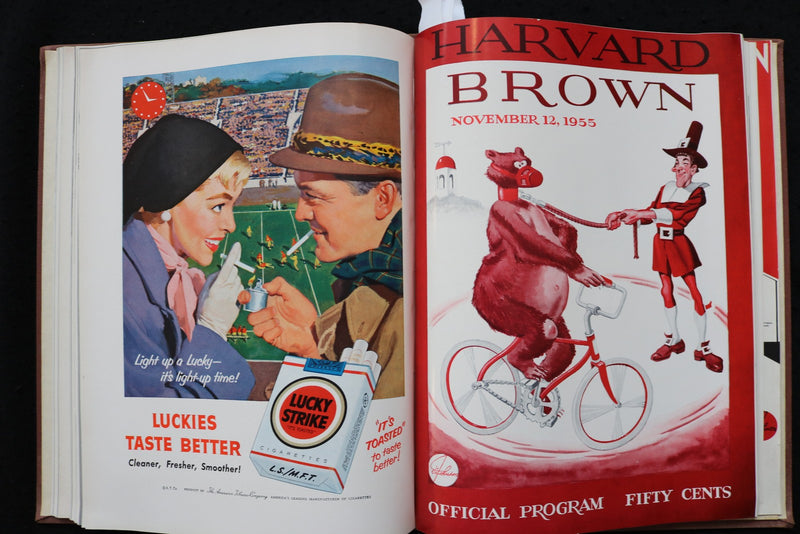 1955 HARVARD FOOTBALL PROGRAMS - BOUND VOLUME - TED KENNEDY - KD 9572