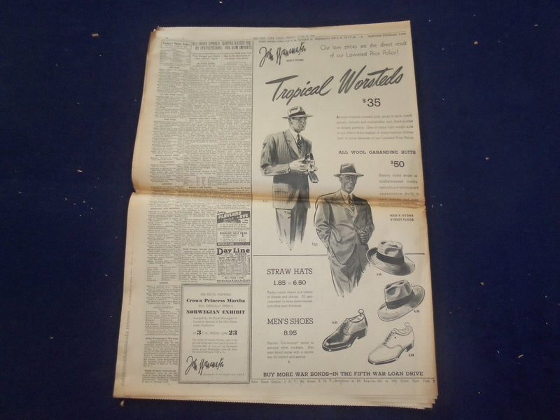 1944 JUNE 23 NEW YORK TIMES - CHERBOURG ASSAULTED AFTER HEAVY BARRAGE - NP 6575