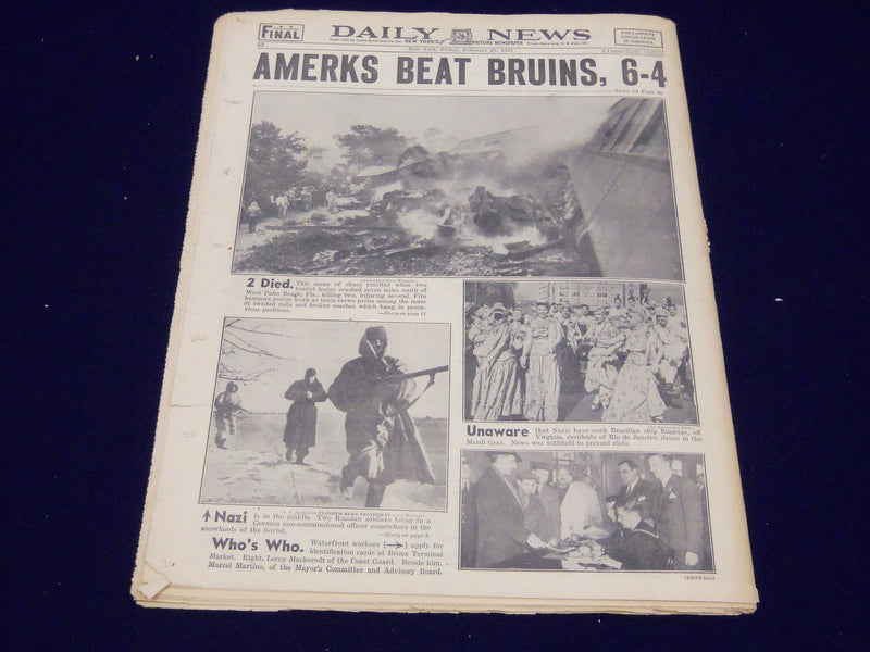 1942 FEBRUARY 20 NEW YORK DAILY NEWS - CHURCHILL BOWS: SHIFTS CABINET - NP 1906