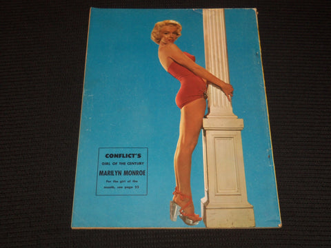 1956 FEBRUARY CONFLICT MAGAZINE - MARILYN MONROE BACK COVER - E 17081