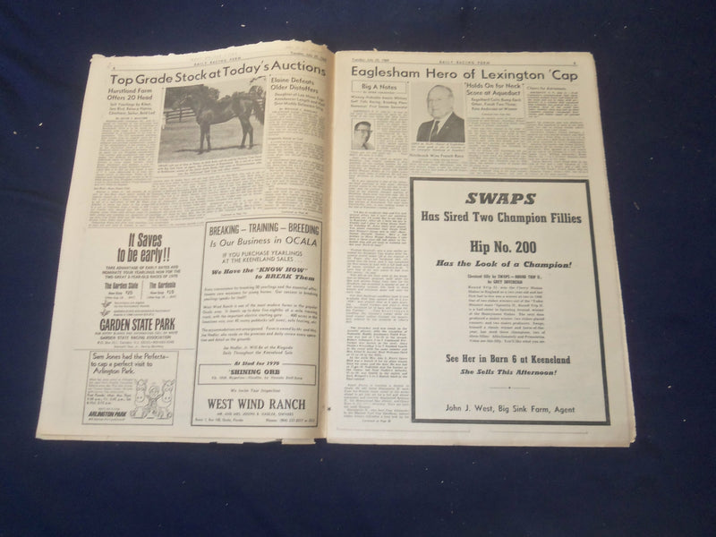 1969 JULY 22 THE DAILY RACING FORM -GREAT COHOES JUSTIFIES 1-2 BACKING -NP 2534C