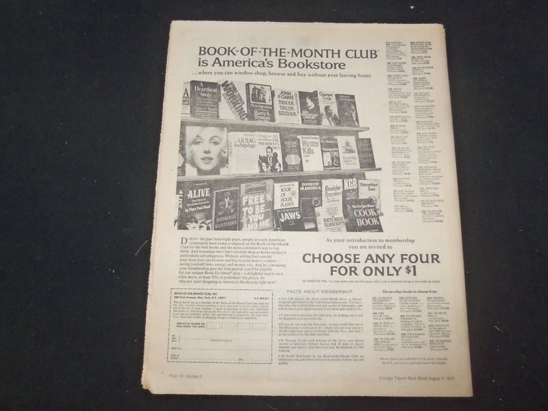 1974 AUGUST 4 CHICAGO TRIBUNE ARTS & FUN/BOOKS SECTION - TOMMY TUNE - NP 8063