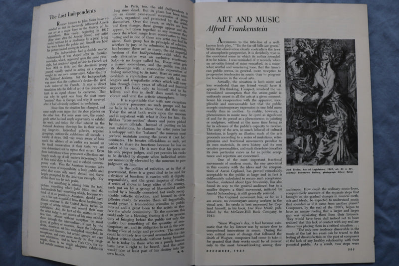 1951 DECEMBER MAGAZINE OF ART - K 2964