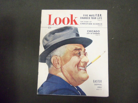 1949 APRIL 12 LOOK MAGAZINE - FRANKLIN ROOSEVELT - GREAT PHOTOS & ADS - ST 2830