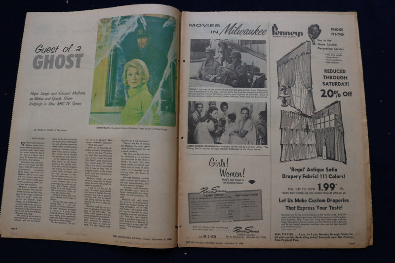 1968 SEPTEMBER 15 TV SCREEN MAGAZINE - HOPE LANGE-DARREN MCGAVIN COVER - E 23131